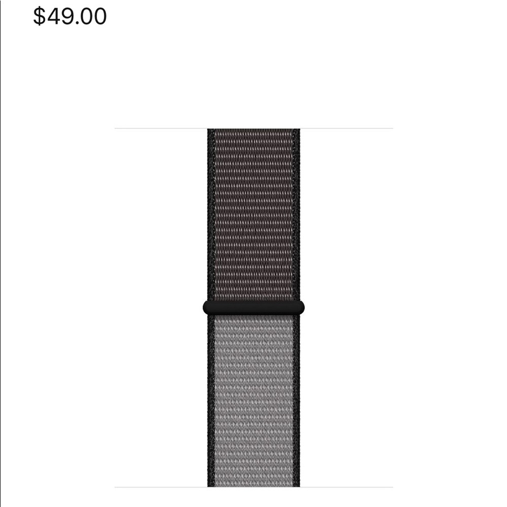 Gray Apple Watch band.